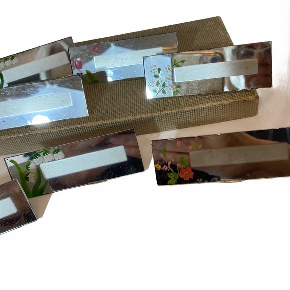 Vintage Mirrored Place Cards 1950's Set of 8 - Picture 3 of 5